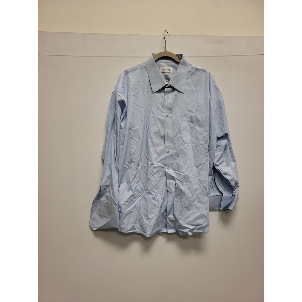 Gerald Austin Mens Dress Shirt Blue Long Sleeve Button 18.5 34/35 Size‎ Big Tall